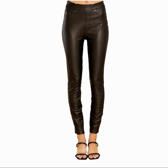 Spanx Leather-Like Ankle Skinny Pant - Picture 2 of 6